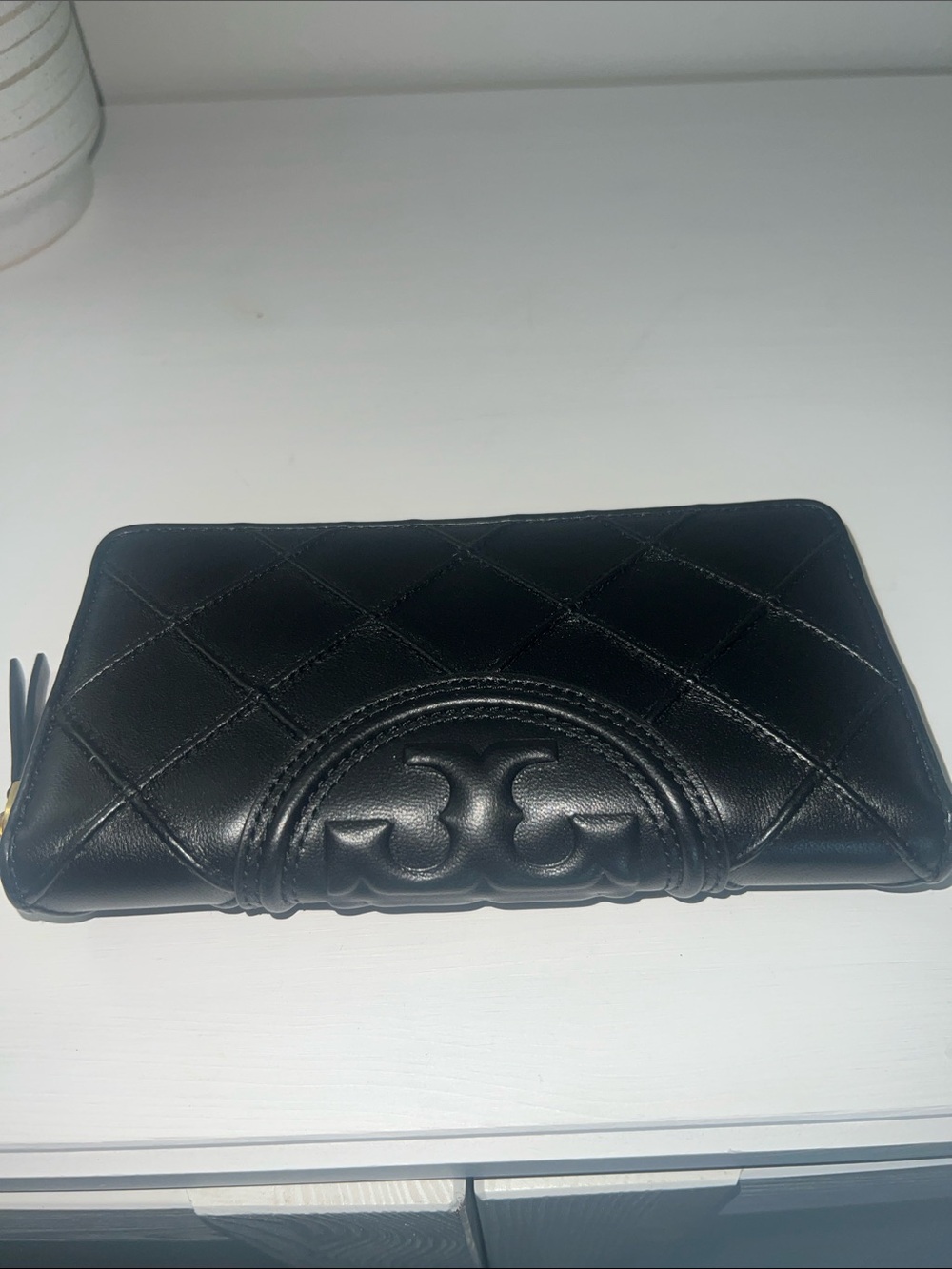 Tory Burch Fleming Quilted Wallet Black